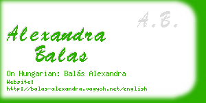 alexandra balas business card